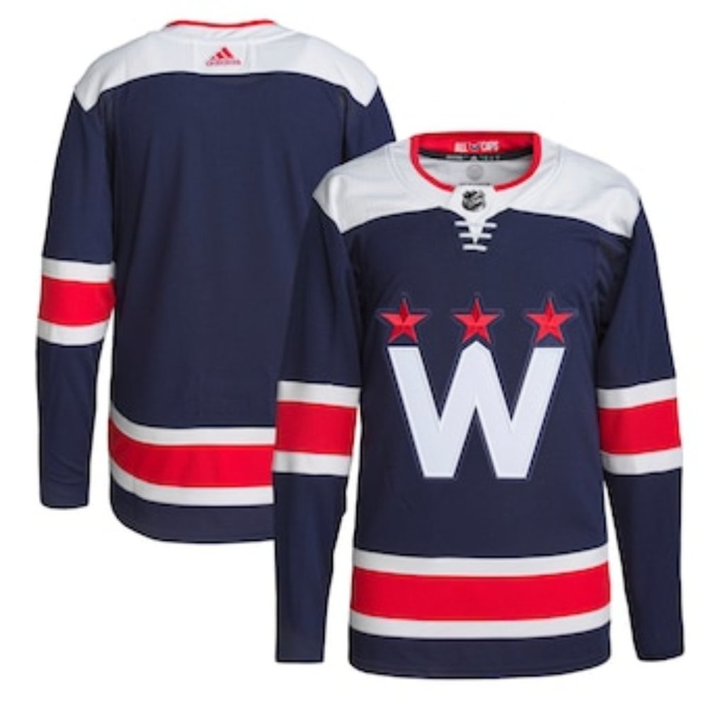 Washington Capitals Adidas authentic blue alternate jersey size 60 blank